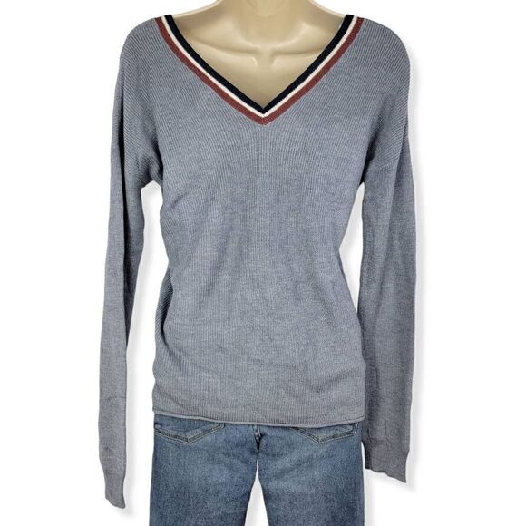 Hippie Rose Blue V-neck sweater with pocket Small Junior - Picture 2 of 2